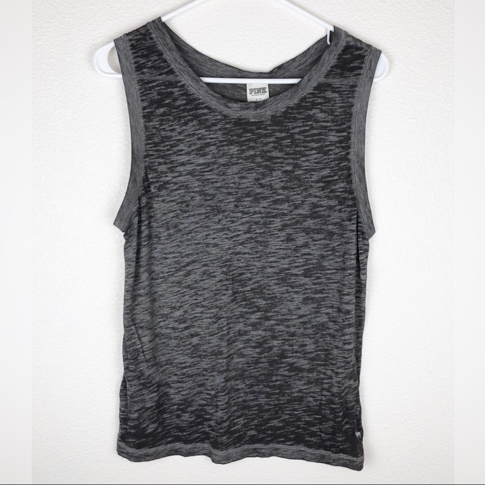 VS PINK Gray Burnout Muscle Tee Tank Top Size S